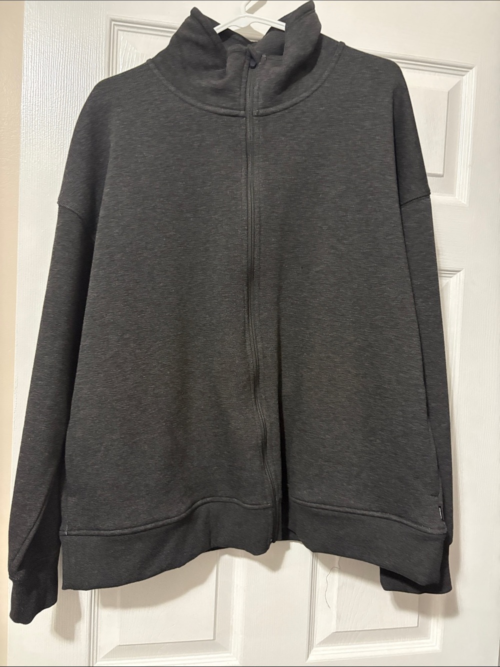 Monsters Men's Charcoal Full-Zip Mock Neck Sweater Jacket